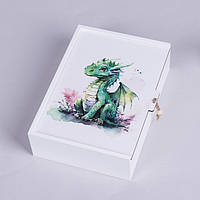 Дерев'яна коробка з символом року - дракон (розмір L)