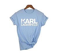 Женская голубая футболка Karl Lagerfeld Размер XS