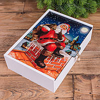 Коробка для подарунка (розмір S) "Санта на даху"
