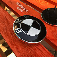 Задня емблема значок на багажник BMW 74 мм чорно-біла E46 E82 E90 E93 F22 F30 F31 F32 F33 F36 F45