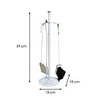 Стильний набір аксесуарів для каміна на підставці 3 предмети білого кольору, фото 2