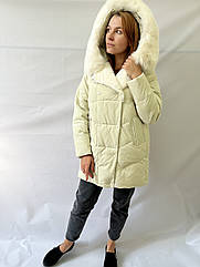 ЗИМОВА ЖІНОЧНА КУРТКА З ХУТРОМ ПЕСЦЯ