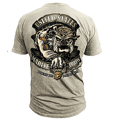 Футболка чоловіча  американский морской корпус  US Marines Corps.  Бульдог — Black Ink Design US