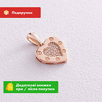 Золотой кулон "Сердечко" с фианитами п03704. Zipexpert