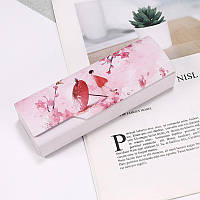Женский футляр для очков на магните, твердый, с принтом в японском стиле Сакура (розовый)