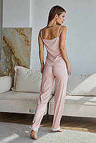 Жіноча піжама Eliz рожевого кольору: штани та майка, фото 2