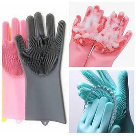 Рукавички для миття посуду зі щіткою KITCHEN GLOVES