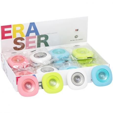Від 24 шт. Ластик цветной с держателем HR-04449 купити дешево оптом в інтернет-магазині