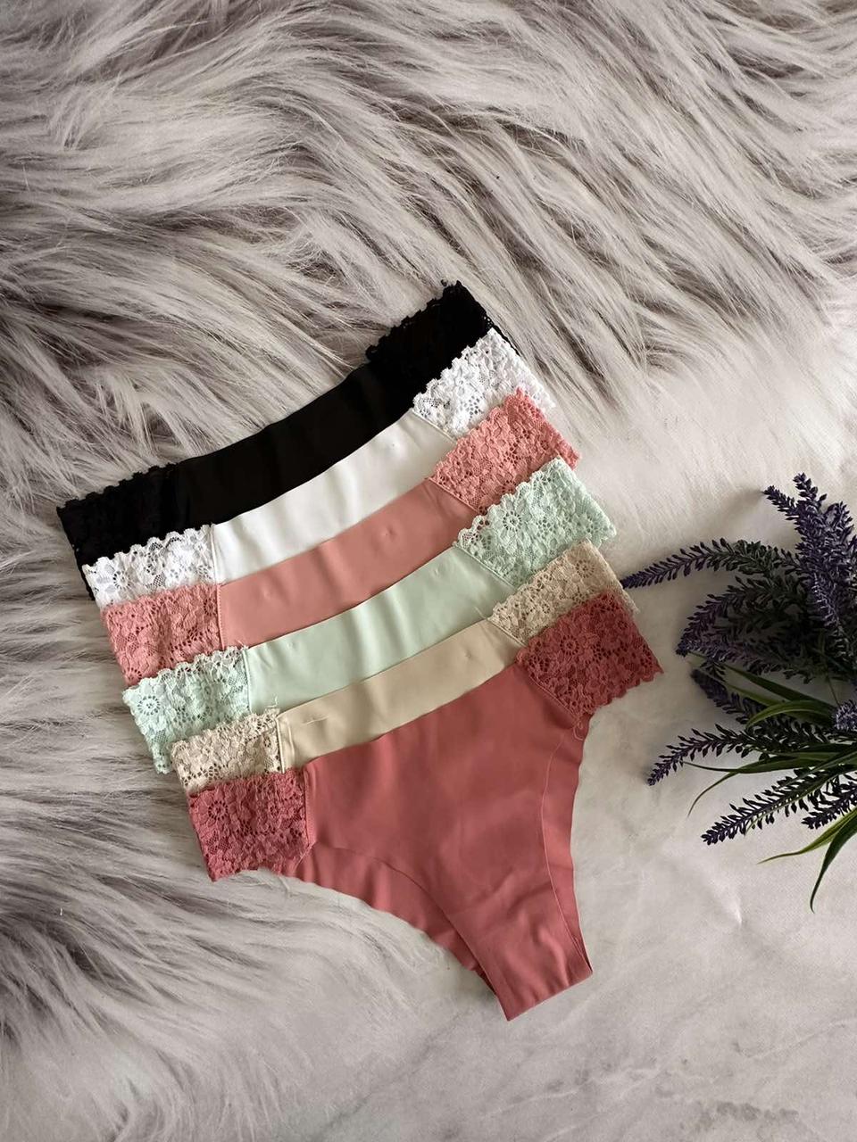 Жіночі труси лазерка з мереживом 42-48р 6 кольорів, фото 1