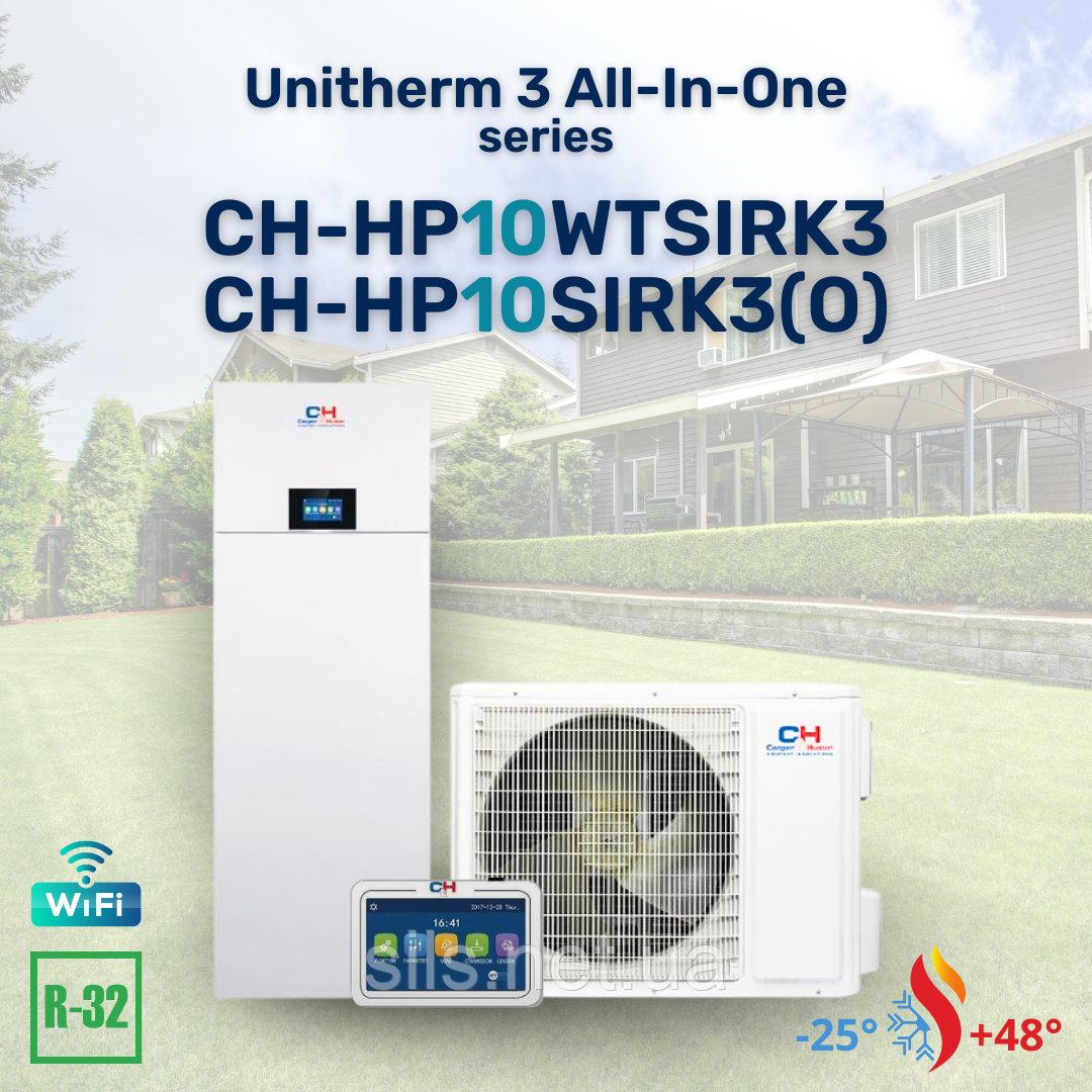 Тепловой насос Cooper&Hunter CH-HP10WTSIRK3 / CH-HP10SIRK3(O) UNITHERM 3 ALL-IN-ONE до -25С 10 кВт, 220 В