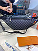 Поясна сумка Louis Vuitton Discovery із синім оздобленням | Чоловіча шкіряна бананка Луї Віттон, фото 7