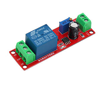 Модуль реле затримки часу з 0-10с з таймером NE555 (12V, 10А), фото 1