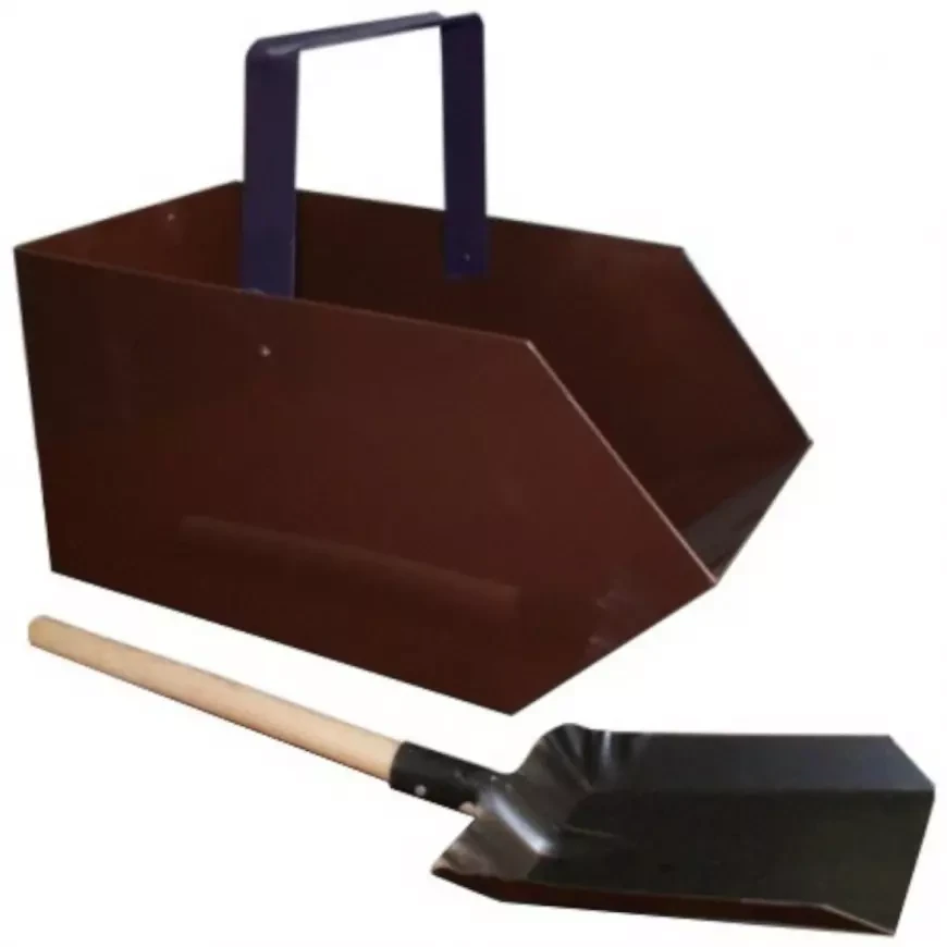 Набір для каміна — місткість для вугілля і лопатка з дерев'яною ручкою, фото 1