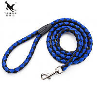 Нейлоновый плетеный поводок для собак 142х1,2 см Синий