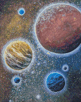 Алмазна мозаїка Таємничий космос з голограмними стразами (AB) Світлана Теренчук Идейка 40х50 (AMO7641)