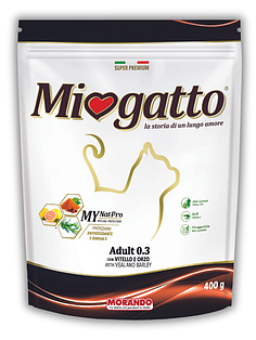 Сухий корм для котів Morando Miogatto з телятиною та ячменем 400 g