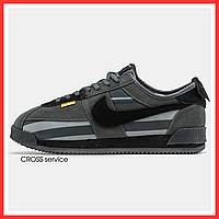 Кроссовки мужские Nike Cortez black / Найк Кортез черные замшевые