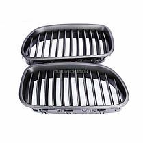 Решітка ноздрі BMW (БМВ) 5 Series F10 F11 F18 (2010 - 2017) Чорный Мат, фото 3