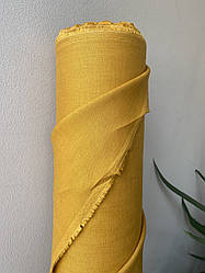 Гірчична сорочково-платтєва лляна тканина, колір 1138/697
