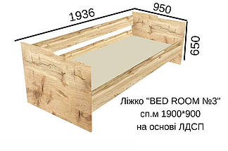 Ліжко односпальне "BED-ROOM 3" 90*190 см ТМ Viorina Deko, фото 6