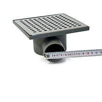 Зливний трап DRAIN KLEPPER 15x15 см, горизонтальний, з сухим затвором, грати квадратні Sanpreis, фото 6