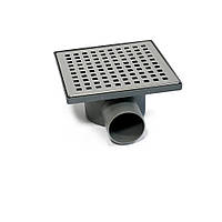 Сливной трап DRAIN KLEPPER 15x15 см, горизонтальный, с сухим затвором, решетки квадратные Sanpreis