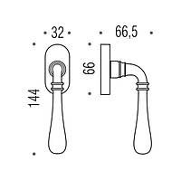 Colombo Ручка віконна Ida ID 32 DK антич латунь
