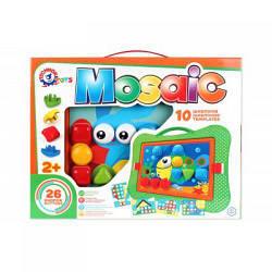 Мозаїка 6269 ТехноК, різнобарвні кнопки-мозаїка, 10 шаблонів, деталей — 26