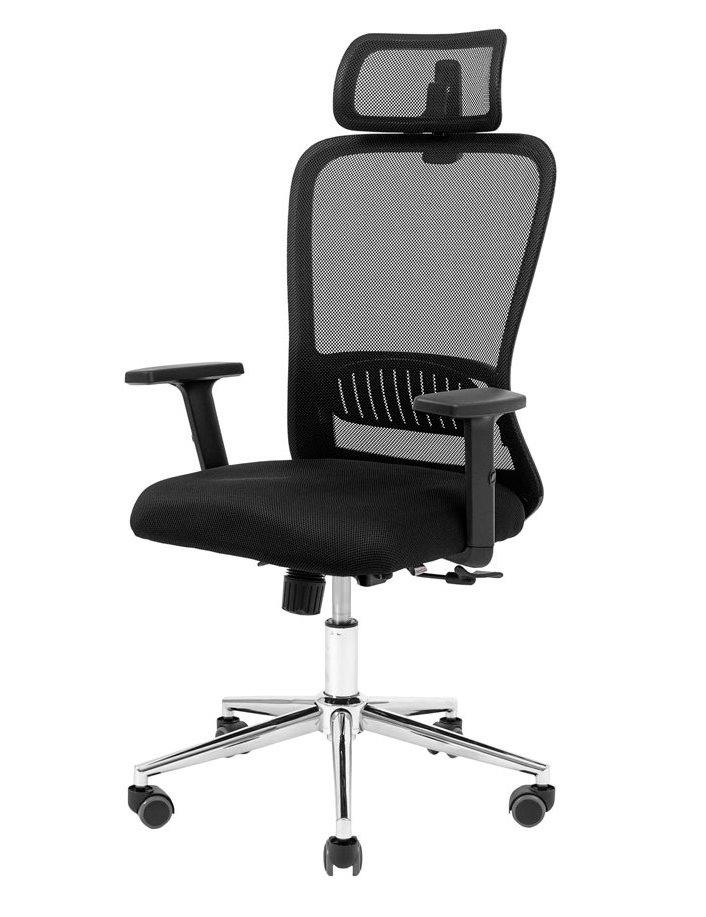 Сіткове офісне крісло — чорне спинка чорна сітка Expert Хром Richman, фото 1