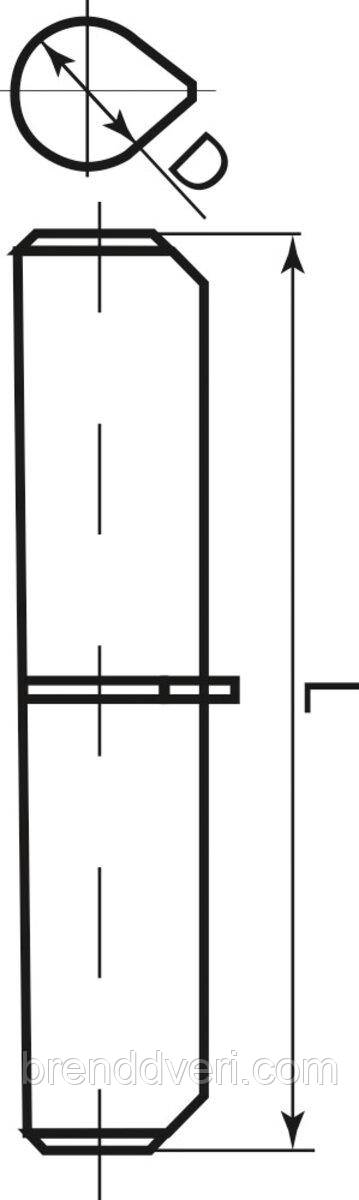 Завіса приварна стальна IBFM 414/A з латунним кільцем 140/16мм 60кг/2 завіси, фото 1
