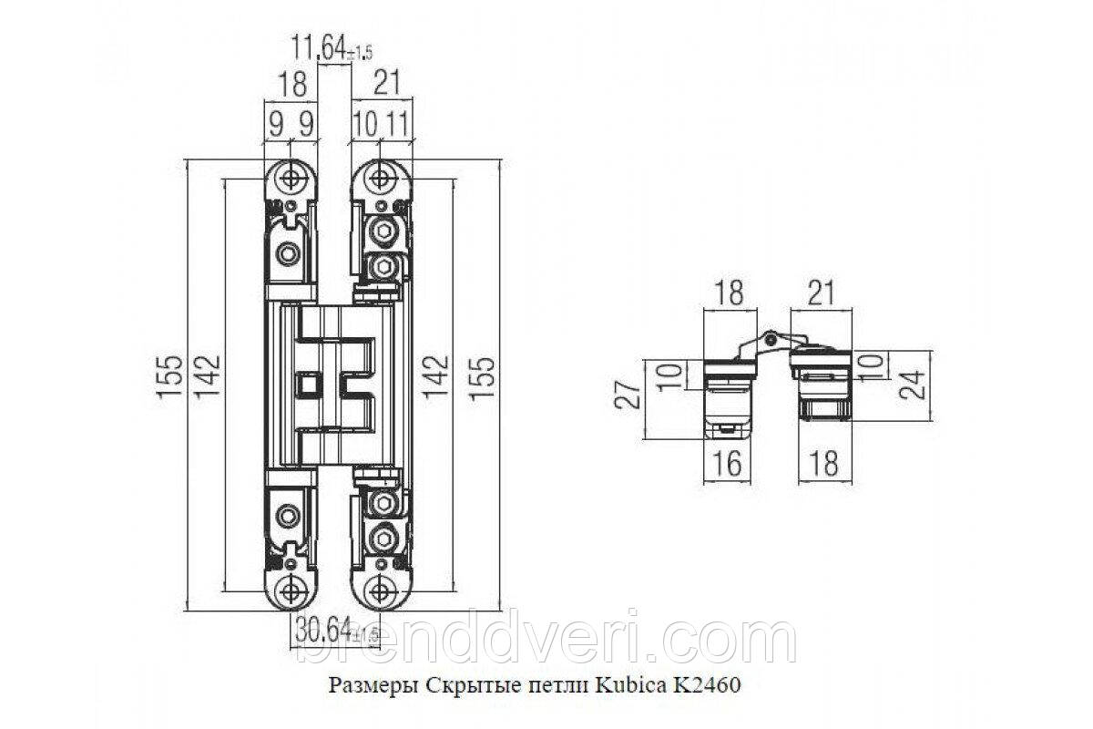 Завіса Koblenz Kubica Art.2460 CS DXSX мат хром, фото 1