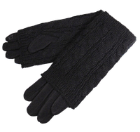 Рукавички з мітенками пальтова тканина на флісі сенсор Natasha 384 чорні
