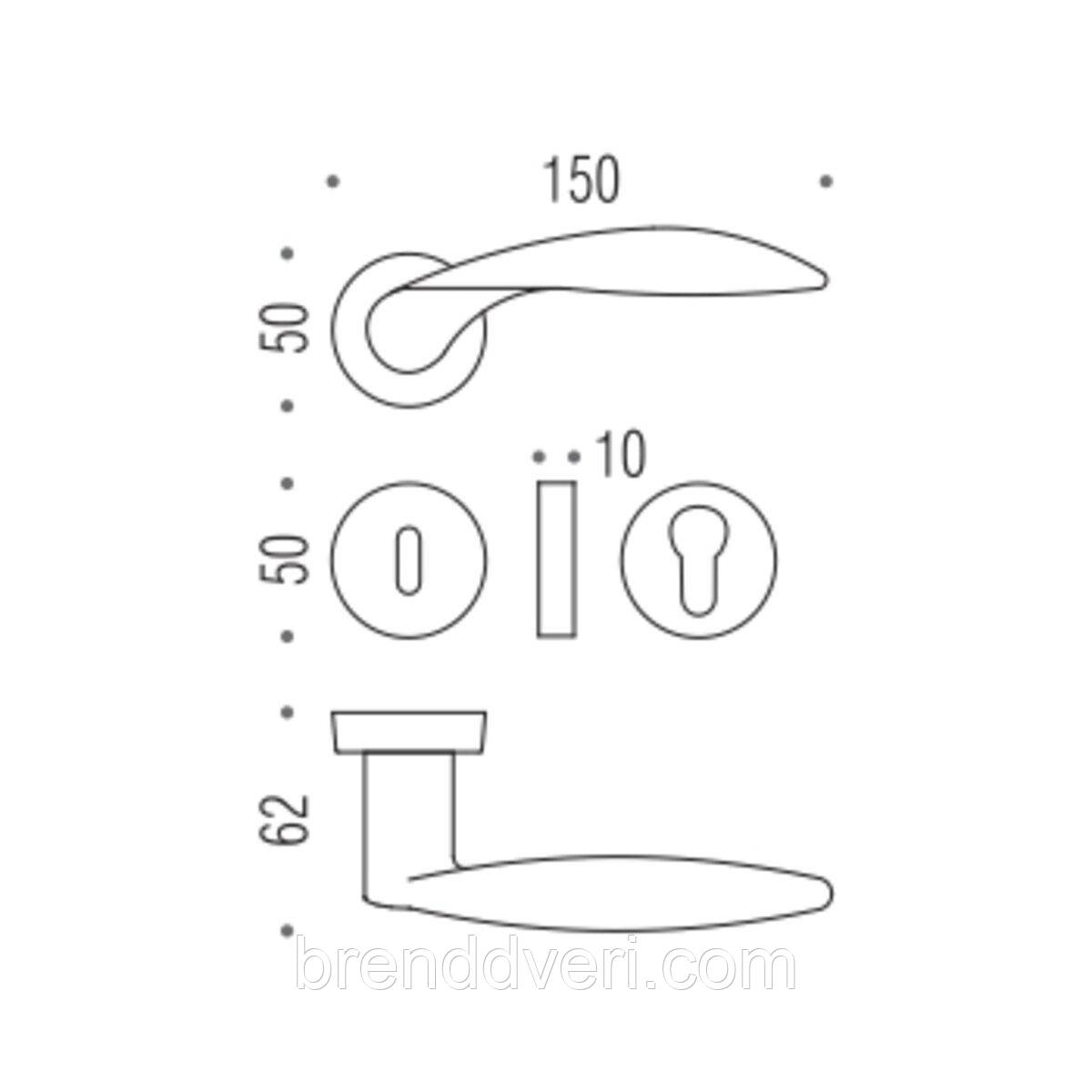 Ручка Colombo DB 31 Wing HPS титан/зол R ф/з, фото 1