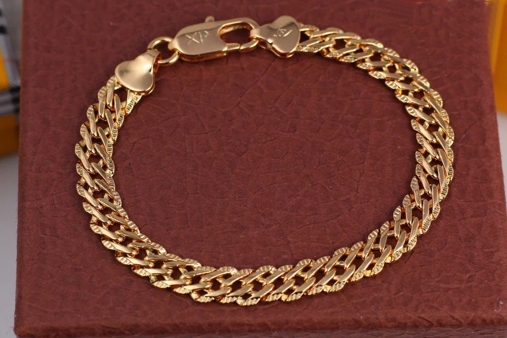 Браслет Xuping Jewelry ромб з огранюванням 17 см 6 мм золотистий