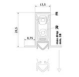 1800 Поріг алюм з гум вставкою з притиском з боку короба 73-63 см, фото 2