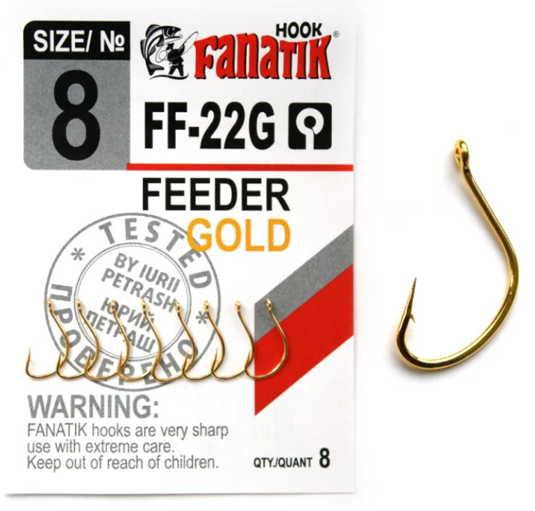 Гачок Fanatik Одинарний Feeder FF-22 Gold №8, фото 1