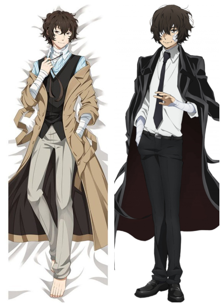 Дакімакура 150х50 см Дазай Великий з Бродячих Псів Bungo Stray Dogs Dazai Osamu Подушка з наволочкою двостороння