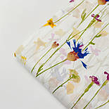 Тканина бязь "Польові квіти" фон айворі № 2045, фото 7