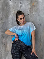Яркая женская футболка больших размеров Голубой, 2XL
