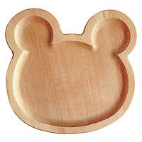 Тарелка детская деревянная в форме мишки