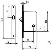 Механізм з відповідною планкою для розсувних дверей 4120 SC мат хром