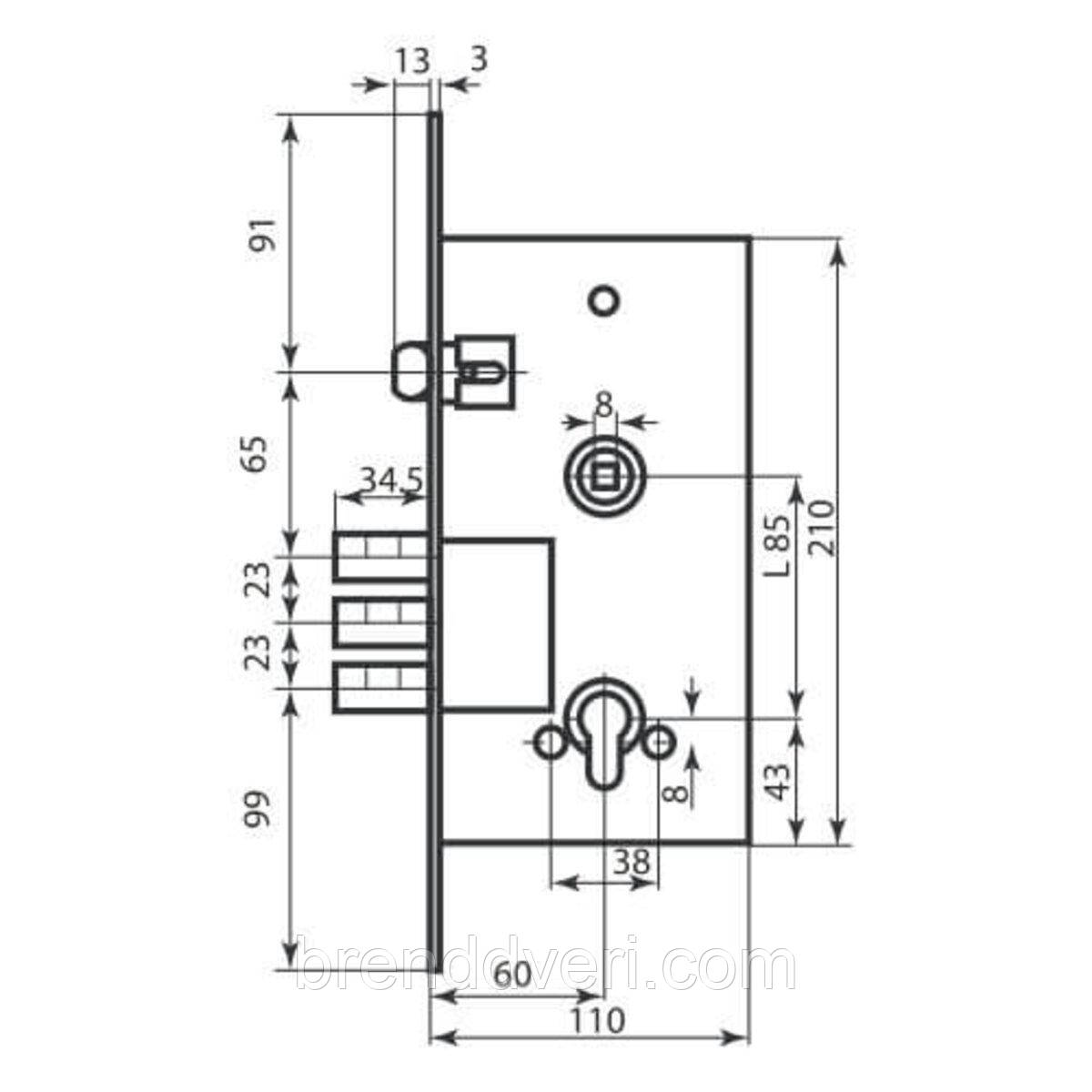 Механізм BRUNO 252 R CP хром, фото 1