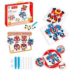 Геометрична мозаїка 5993-8 Роботи, ігрове поле, фішки, деталі — 420 штук