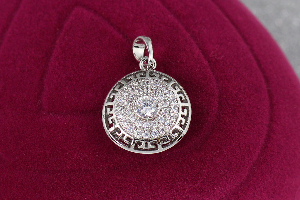 Кулон Xuping Jewelry круглий версаче 1,5 см сріблястий