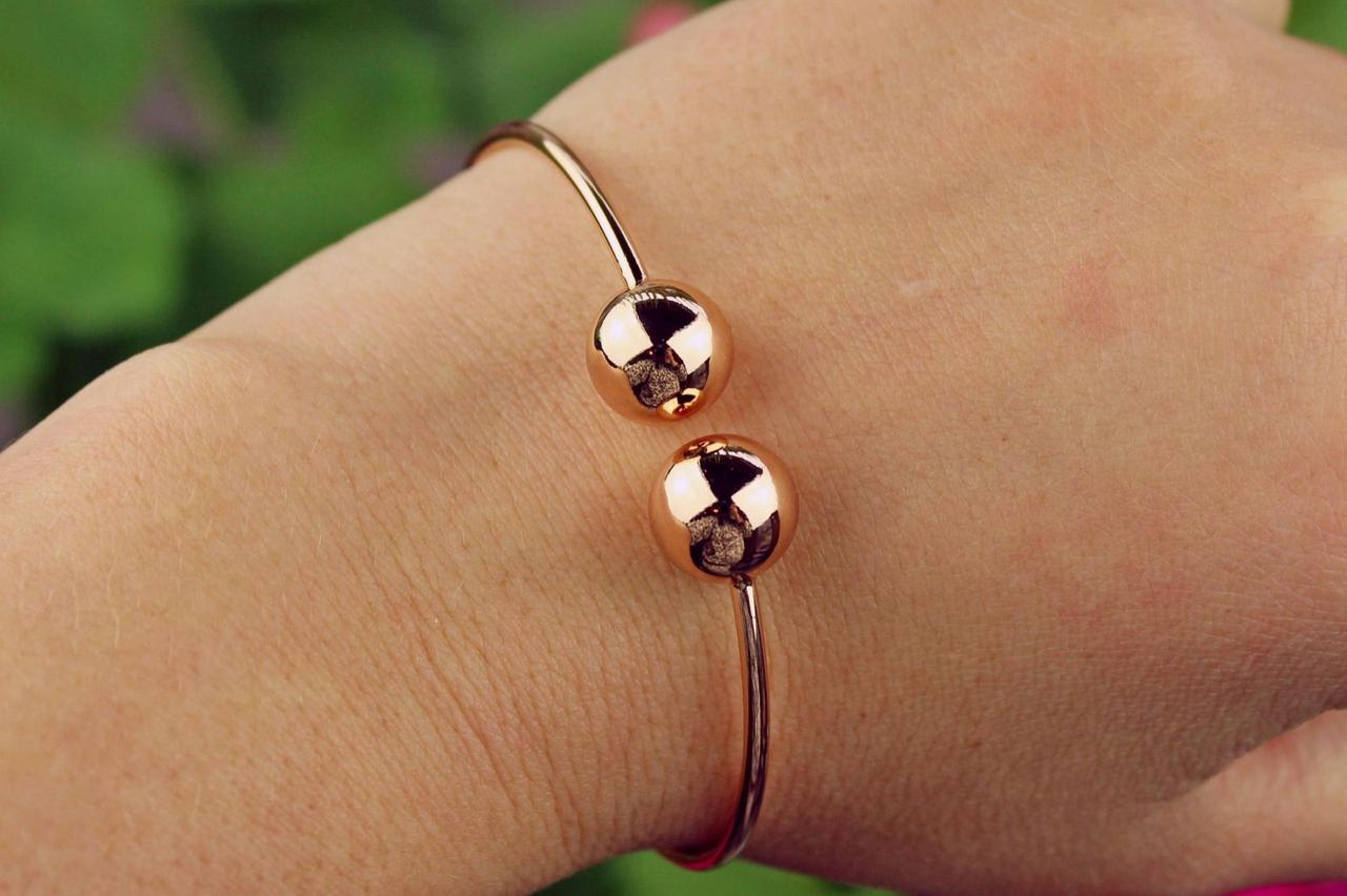 Браслет бэнгл Xuping Jewelry поцілунок золоті кульки 60 мм 12 мм на руку від 17см до19 см золотистий
