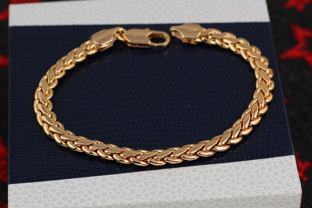 Браслет Xuping Jewelry косичка 20,5 см 6 мм золотистий
