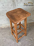 Високий барний табурет ПАБ Лаундж дерев'яний з масиву дерева Вільха 85 см, фото 6