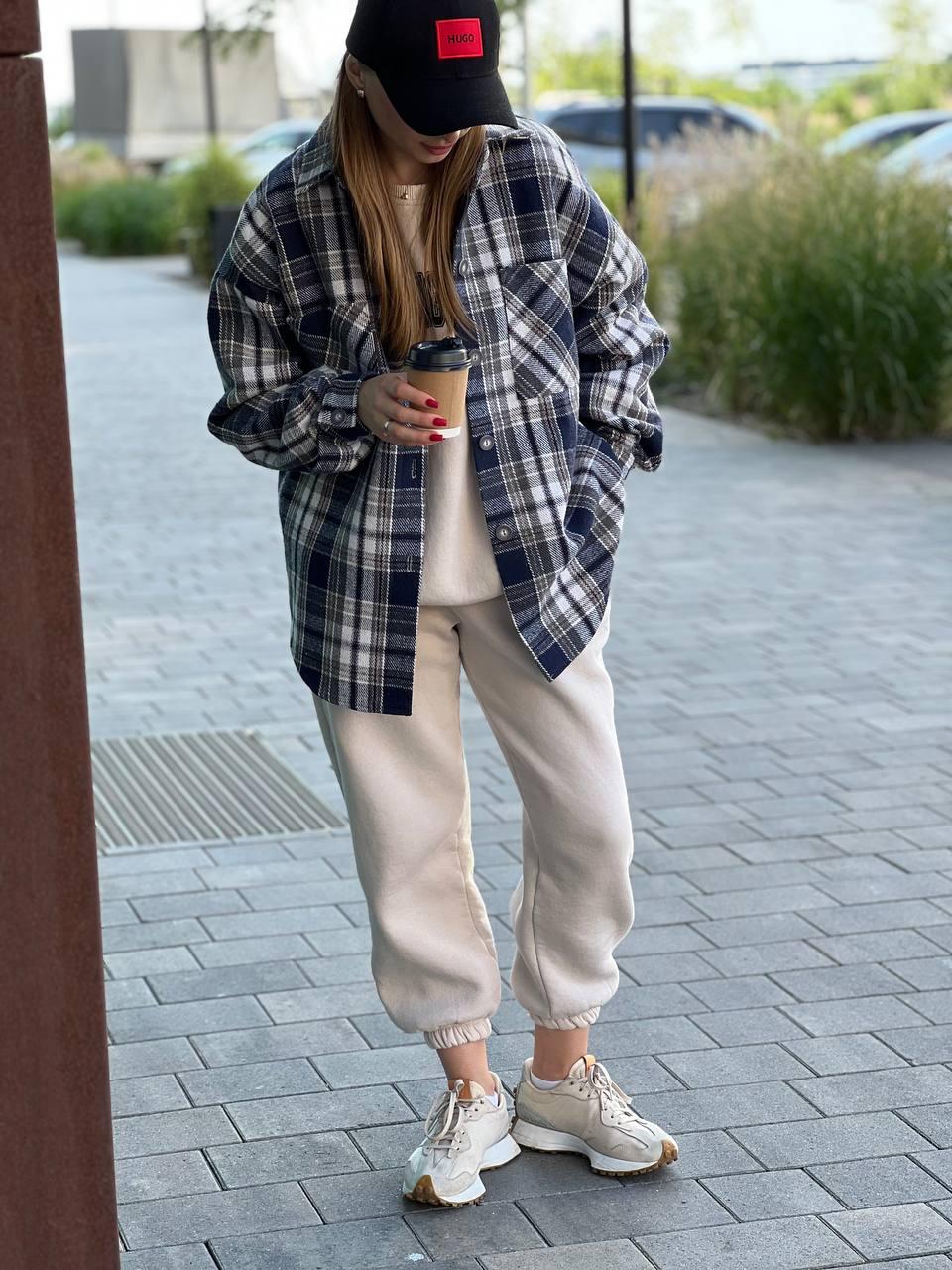 Тепла сорочка. Одяг oversize. Модна жіноча сорочка.