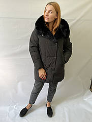 ЗИМОВА ЖІНОЧНА КУРТКА З ХУТРОМ ПЕСЦЯ