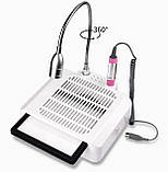 YDJ-620 - Фрезер+ Витяжка+ Підсвічування LED для манікюру та педикюру 3 в 1 на 45 000 об.хв. 140 Вт., фото 10